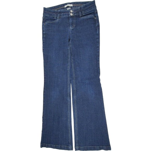 WHBM Womens Jeans sz 2R Blanc Trouser Leg mid rise med/dark wash - Picture 2 of 11